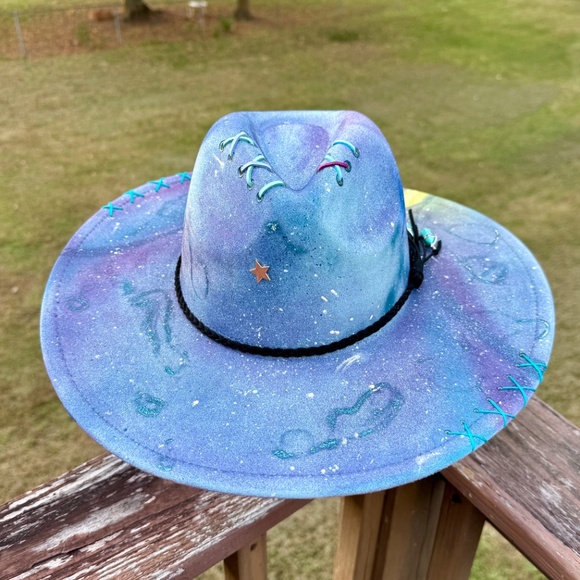 Cow Abduction Outer Space Inspired Burned Hat - Picture 7 of 8